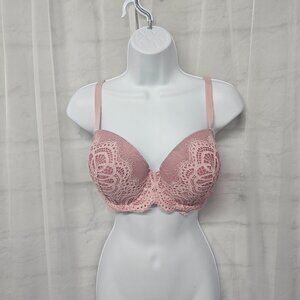 Victoria's Secret Dream Angels Bra Lace Pink Underwire Padded 34DDD